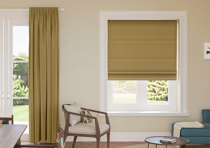 Kyoto Faux Silk, Gold - Roman Blind - Image 3